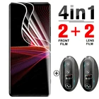 Гидрогелевая пленка 4 в 1 для Sony Xperia 1 III, защитные пленки для экрана камеры Xperia1 III, крышка объектива, защитная пленка, не стекло