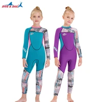 childrens swimsuit one piece warm swimsuit womens long sleeved autumn and winter cold proof drifting surfing swim suit kids