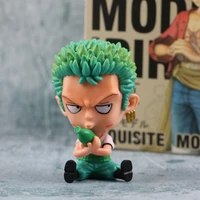 8cm anime one piece figures pvc q zoro luffy car decoration doll collectible model children toys anime figure model