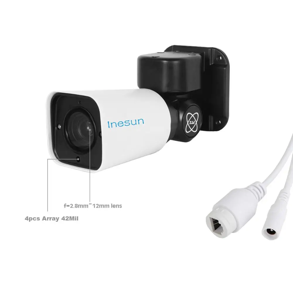 Inesun наружная PoE PTZ IP камера безопасности 5MP супер HD 2592x1944P 4X оптический зум 120ftIR