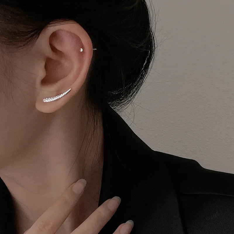 

VENTFILLE 925 Sterling Silver U-Shaped Design Earrings Female Long Style Temperament Personality All-Match Fashion Gift