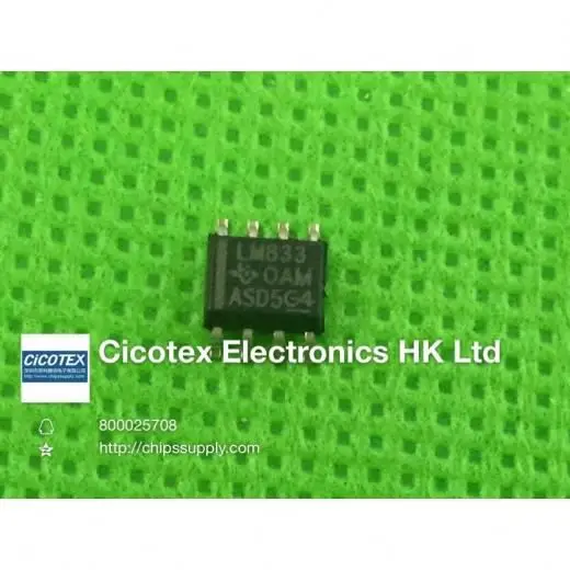 

10pcs/lot LM833DR SOP8 LM833 IC OPAMP AUDIO 16MHZ 8SOIC LM833DRG4 833D