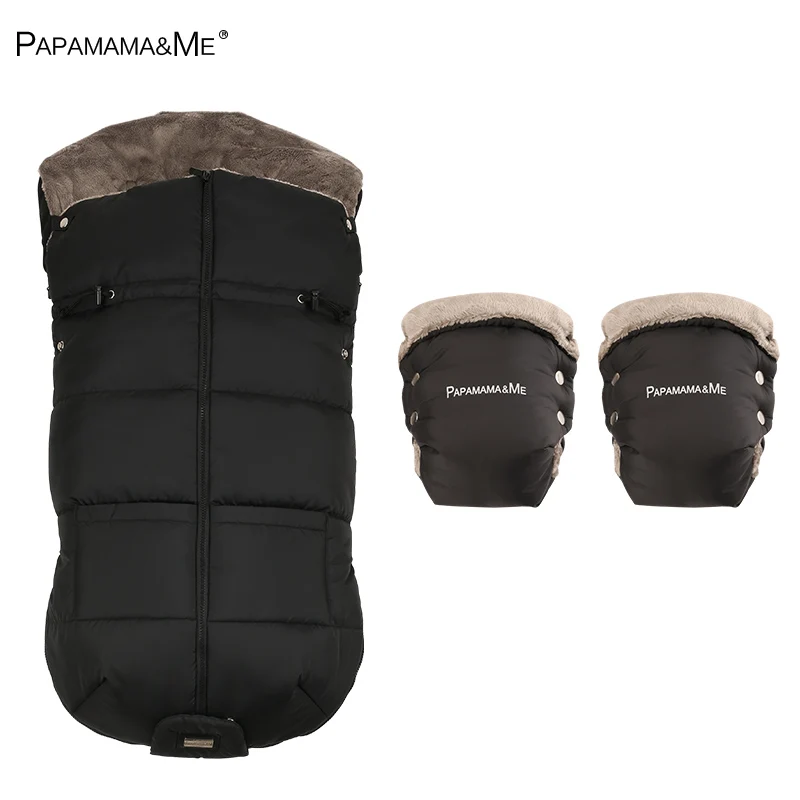 

babystroller glove 2 in1 trolley warm sleeping bag foot muff gloves mitten pure cotton foot cover baby accessories Paamamame