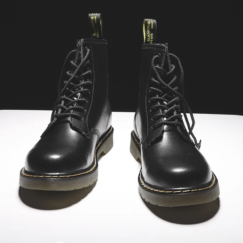 

2021 Autumn New Fashion Martin Boots Men's High-top British Style Korean Tooling Boots Wild Couple Leather Boots