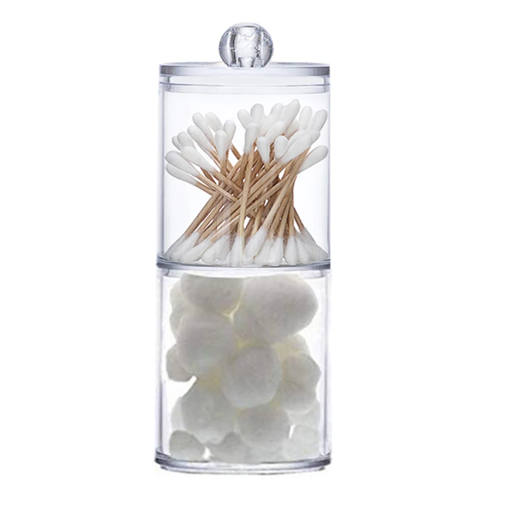 2 Pcs Cotton Pad Container Multifunctional Cosmetic Holder Transparent Bottle Plastic Box Bathroom Supplies | Красота и здоровье