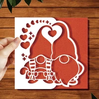 valentine couple gnome metal cutting dies heart invitation scrapbooking for card making diy embossing cuts new craft die