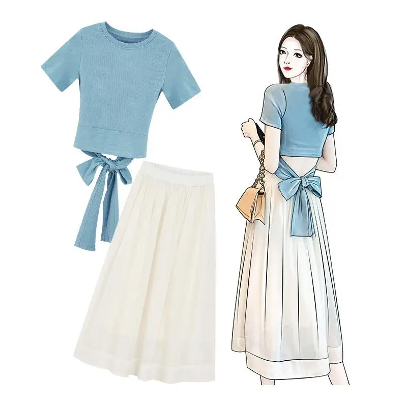 ICHOIX комплект из 2 предметов для весны и лета Сексуальная футболка на шнуровке