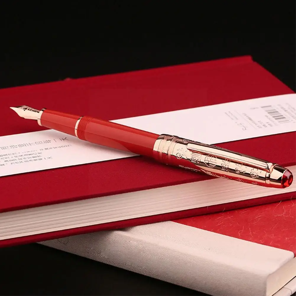 

P135 Metal Resin Fountain Pen Cap With Pearl Top Fine Stationery Vintage School Gift Ink Supplies Nib Luxury Office Pen 0.4 B2w1