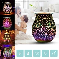 mayitr 3d glass electric wax burner essential oil night light warmer candle lamp office home bedroom fragrance touch table lamps