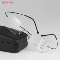 rimless eyewear smart zoom titanium progressive reading glasses men women presbyopia hyperopia multifocal glasse 1 0 3 0