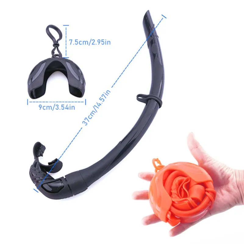 

Foldable Silicone Large-Caliber Breathing Tube Unisex Roll Up Snorkel Wet Breathing Tub With Compact Storage Case For Snorkeling