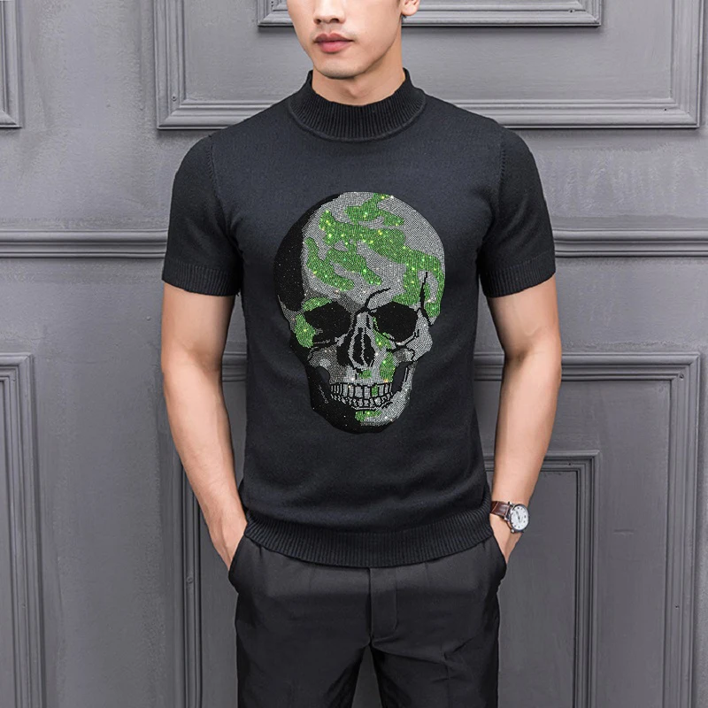 

Весенне-летняя шикарная вязаная футболка мужской свитер удобный кашемировый Молодежный приталенный шерстяной популярный