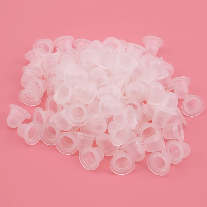 

100pcs/pack Magic Grafting Tattoo Color Cup Silicone Pigment Cups Caps Tattoo Ink Holder Permanent Makeup Supplies Cosmetic