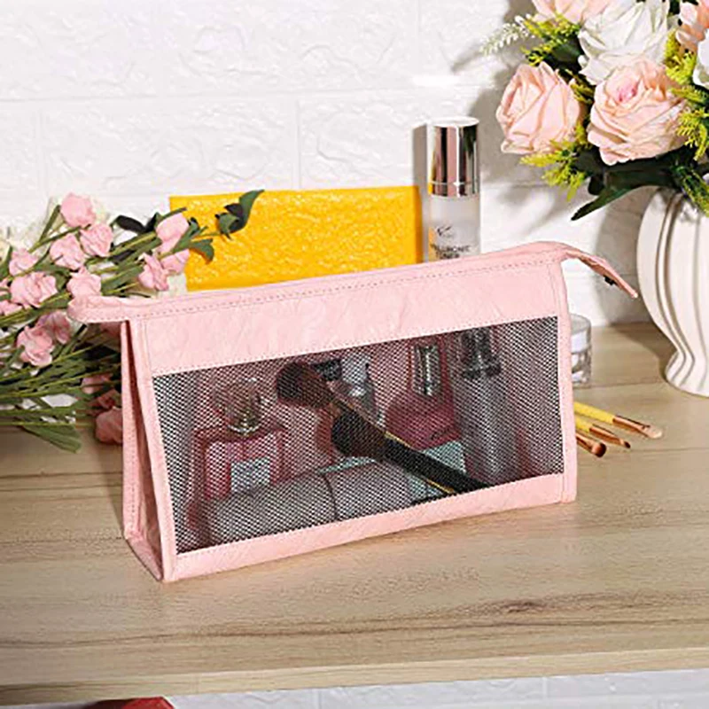 Новая многофункциональная прозрачная сетчатая косметичка на молнии портативная