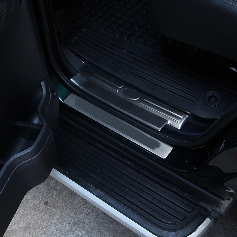 4 шт. черная Накладка на порог двери из нержавеющей стали для Land Rover Discovery LR4 2010-2016