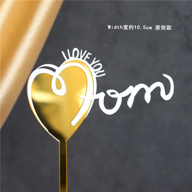 

I love mum Gold Best Mum Acrylic Cake Topper for Mother`s Day Gift Cupcake Dessert Supplies