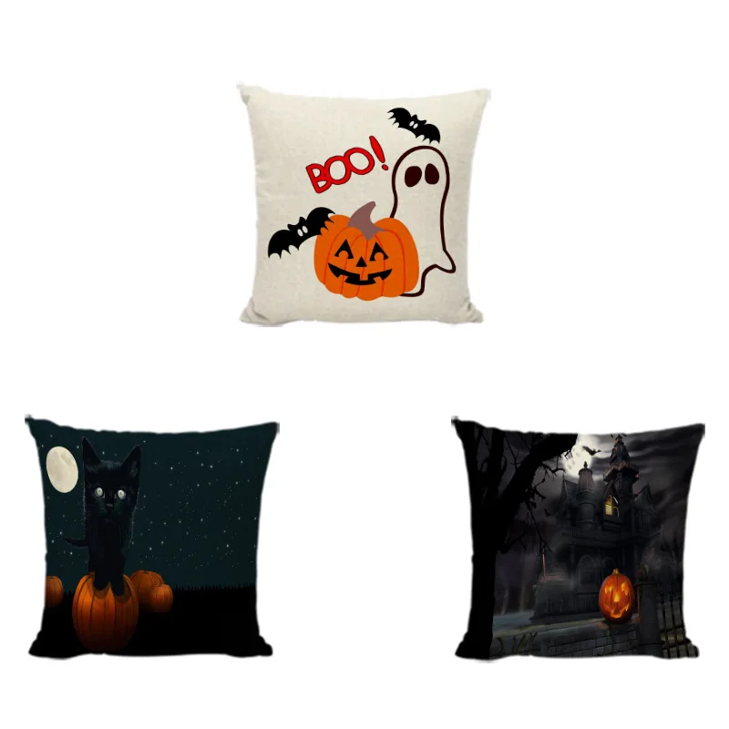 Чехол Подушка с изображением тыквы на Хэллоуин|Наволочки| |