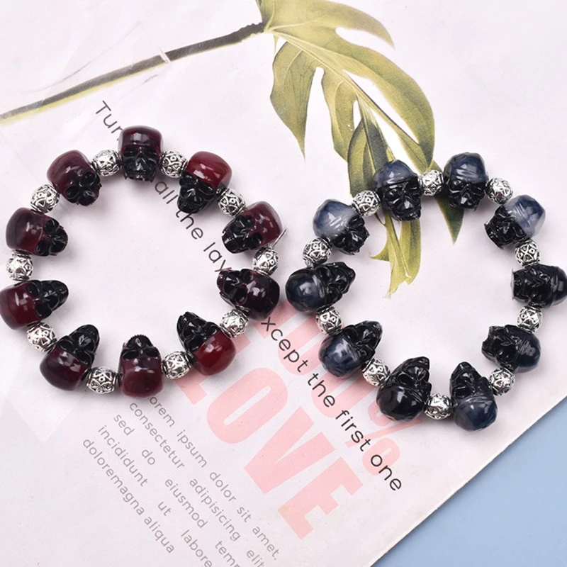 

Skull Head Bracelet Beads Silicone Mould Crystal Epoxy Resin Mold DIY Craft Tool