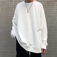 hip hop harajuku cotton basic solid color sweater mens autumn white punk jacket sweater oversize pullover goth grunge clothes