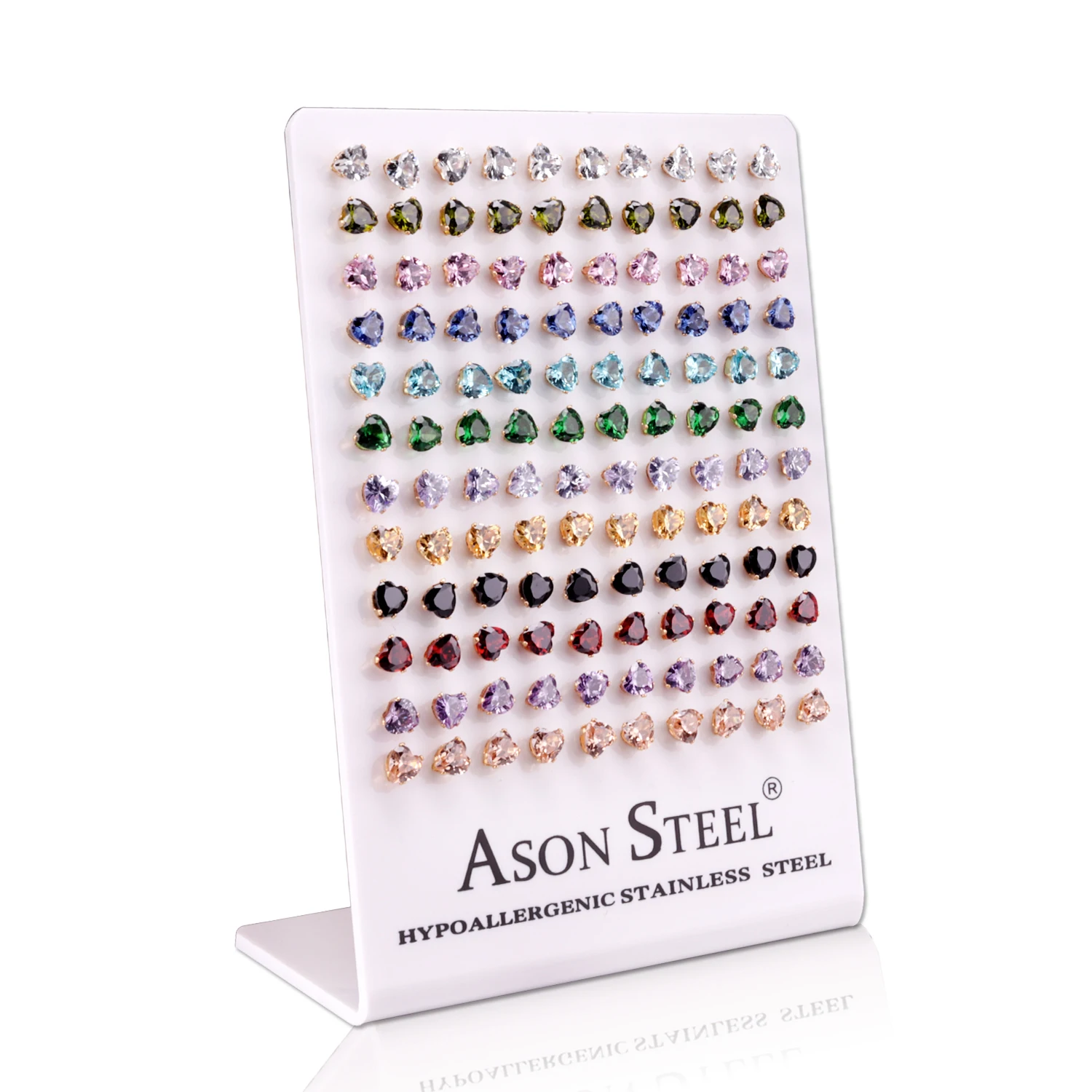 Серьги гвоздики LUXUKISSKIDS с сердцем из циркония маленькие сережки нержавеющей