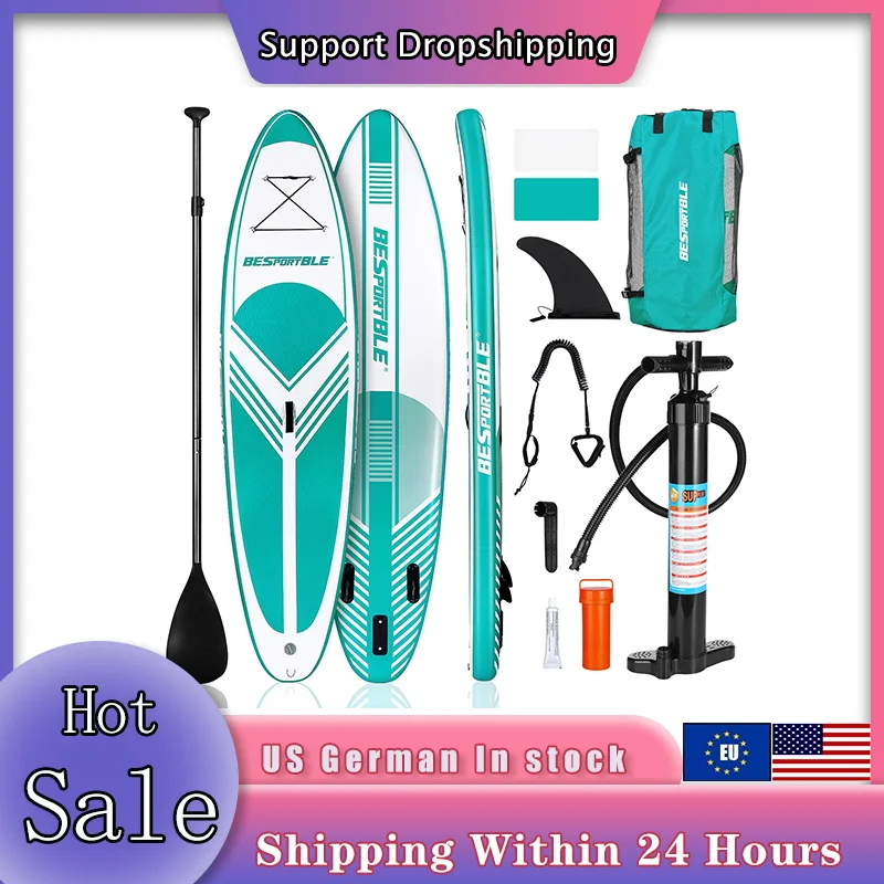 

BESPORTBLE 120 X 30 X 6 Inch Inflatable Stand Up Paddle Board With Accessories Non-Slip Paddle Boards With Backpack & Hand Pump