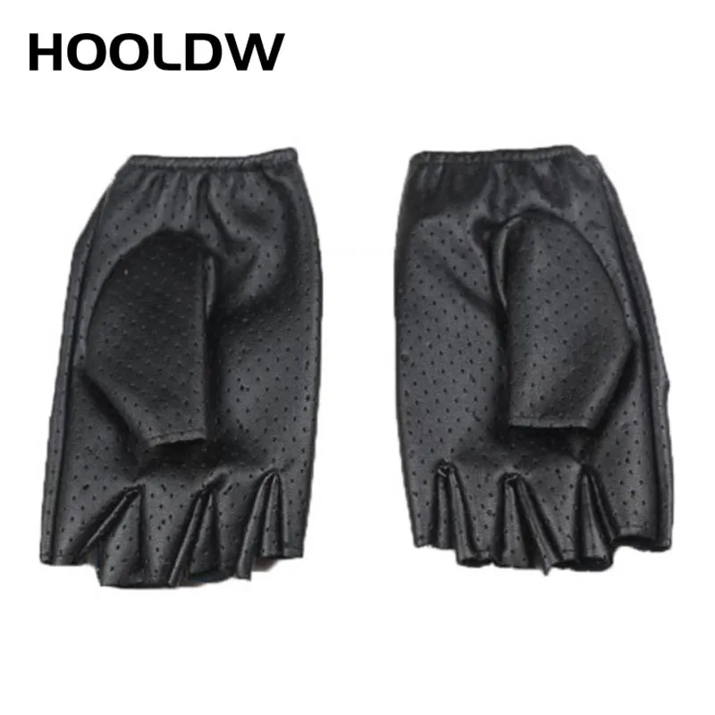 Перчатки HOOLDW мужские/женские из искусственной кожи дышащие митенки без пальцев в
