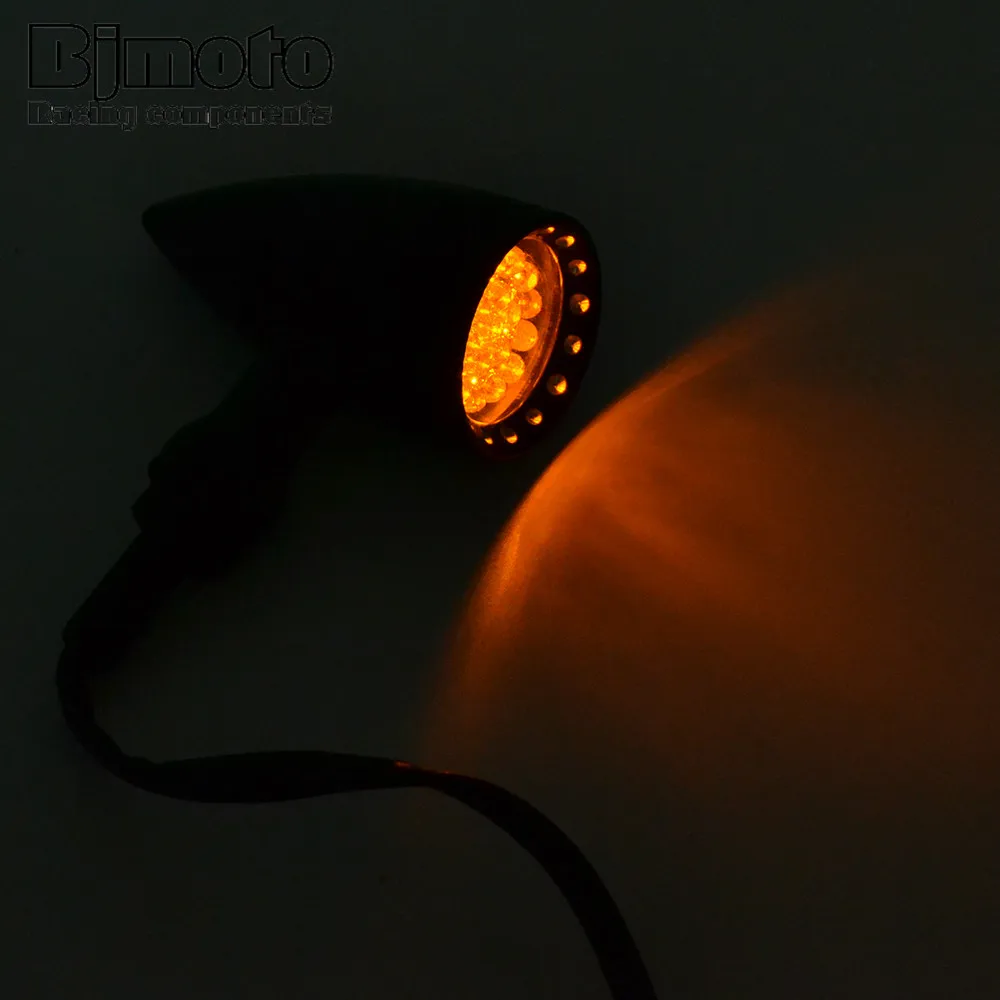 

BJMOTO 2PCS Scooter Motorcycle Turn Signal Lamp Indicators Stop Light For Harley Motorbike Rear Signals Led Flashing Lights