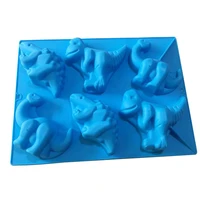 6 cavity 3d dinosaur silicone soap mold cake chocolate candy fondant candle soap moulds jelly clay wedding decoration diy baking