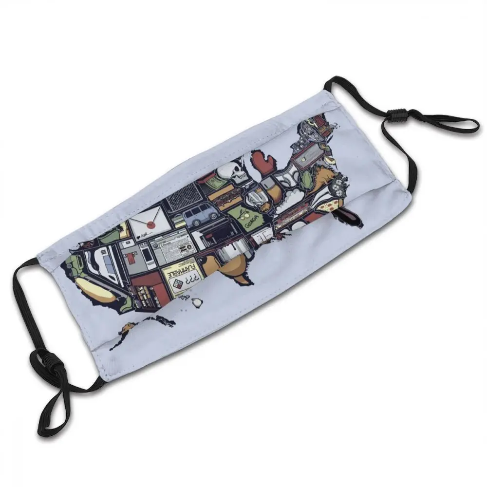 Карта мира национальная Искусство неодноразовая маска для лица цельная против