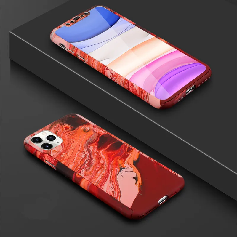 Style 22 360 градусов Полная защита чехол для телефона для iPhone 6 6S 7 8 Plus XR X XS Max мультфильм животных Слон кошка Фламинго жесткий чехол Капа - Цвет: Style 22