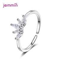 elegant rings for women temperament crown lady proposal ring inlaid crystal shiny romantic rings 925 sterling silver jewelry