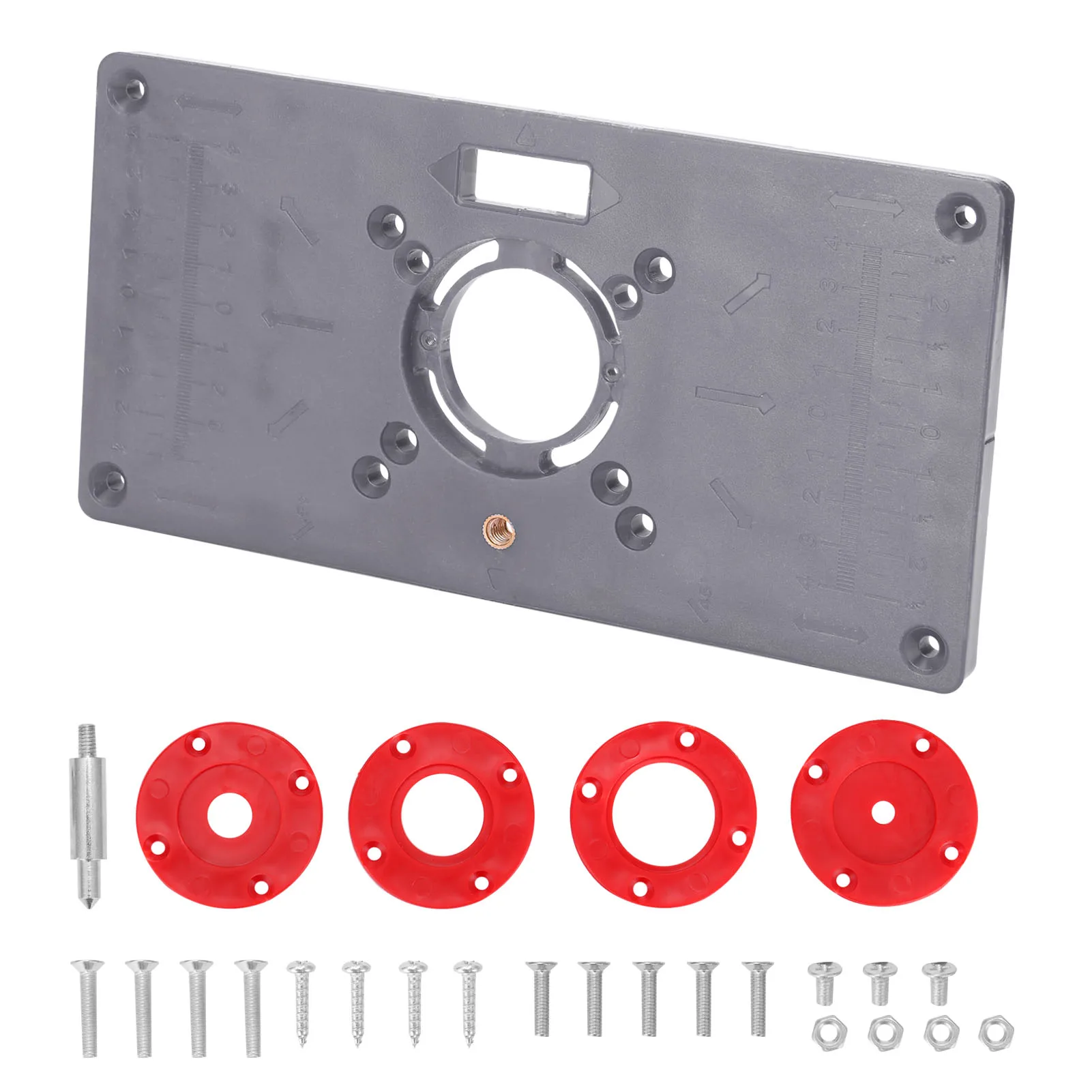 

ABS Plastic Router Table Insert Plate With 4 Rings Woodworking Bnech Milling Flip Board Tool For Engraving Milling Machine