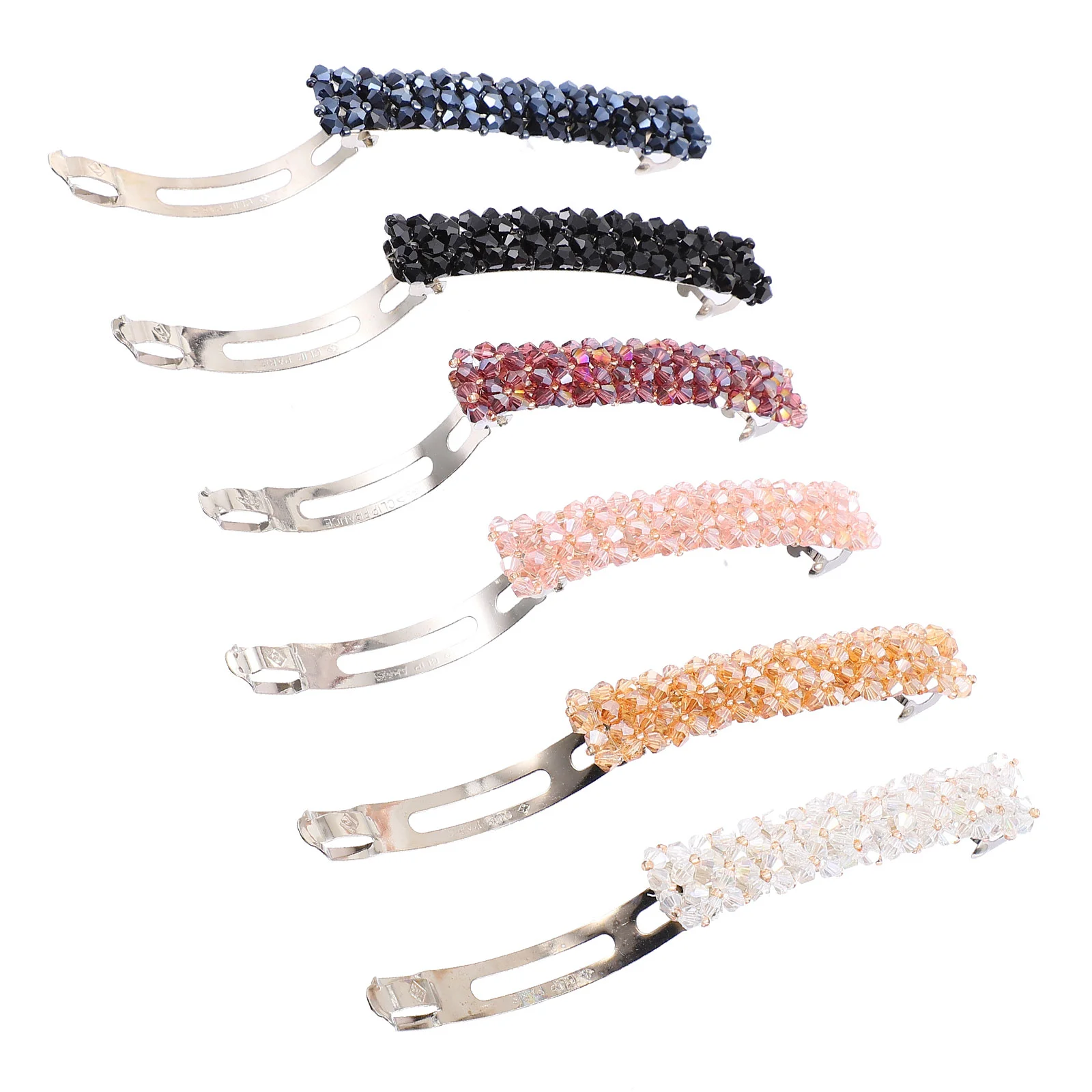 

6pcs Shiny Crystal Hair Clips Delicate Hairpins Stylish Hair Barrettes