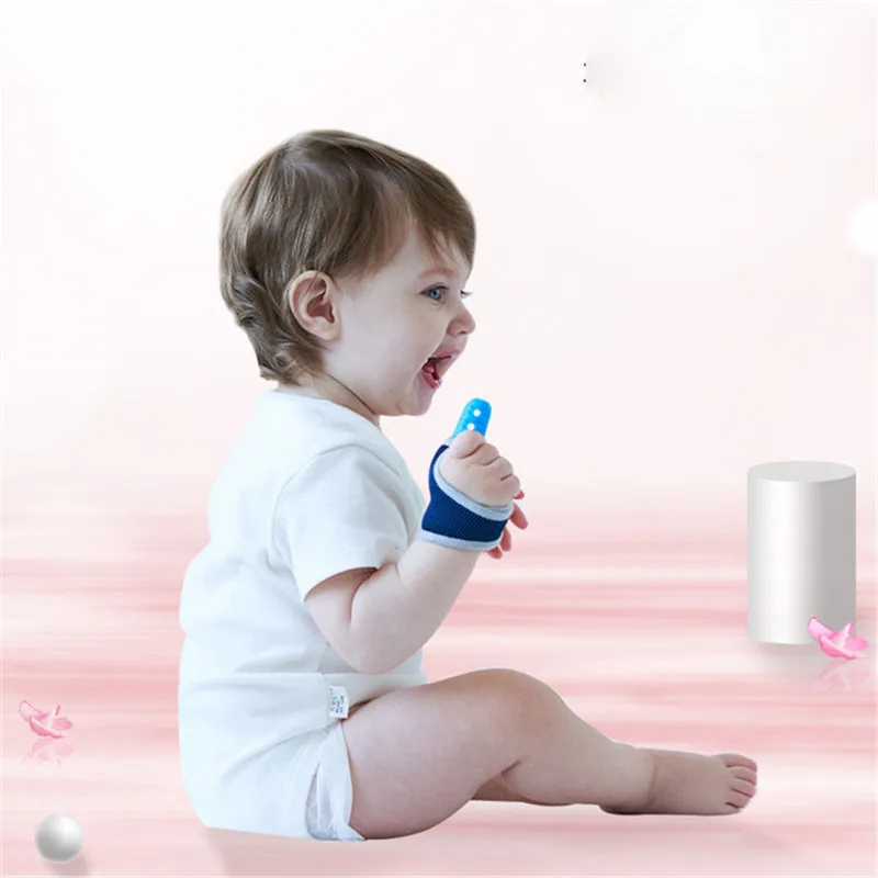 Детские Силиконовые моляры рукав для пальца большой палец дети анти-укус