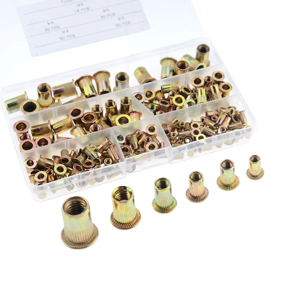 

165 штук/тумба M3 M4 M5 M6 M8 тянуть Klinknagel Moer de Verzinkt Carbon ul Klinknagel Moer Schroefdraad вставка Moer set