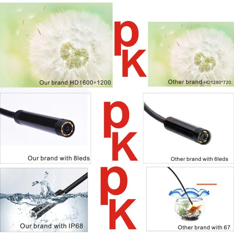 

Wireless Endoscope Waterproof Wifi Borescope Inspection Camera Hd 1080P Endoscope Auto Focus Wireless Endoscope