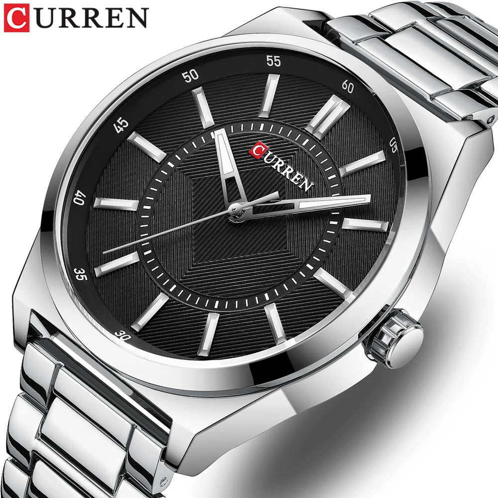 CURREN Men New Simple Casual Watches Business Quartz Wristwatch Stainless Steel Water Proof Band Classic Male Clock