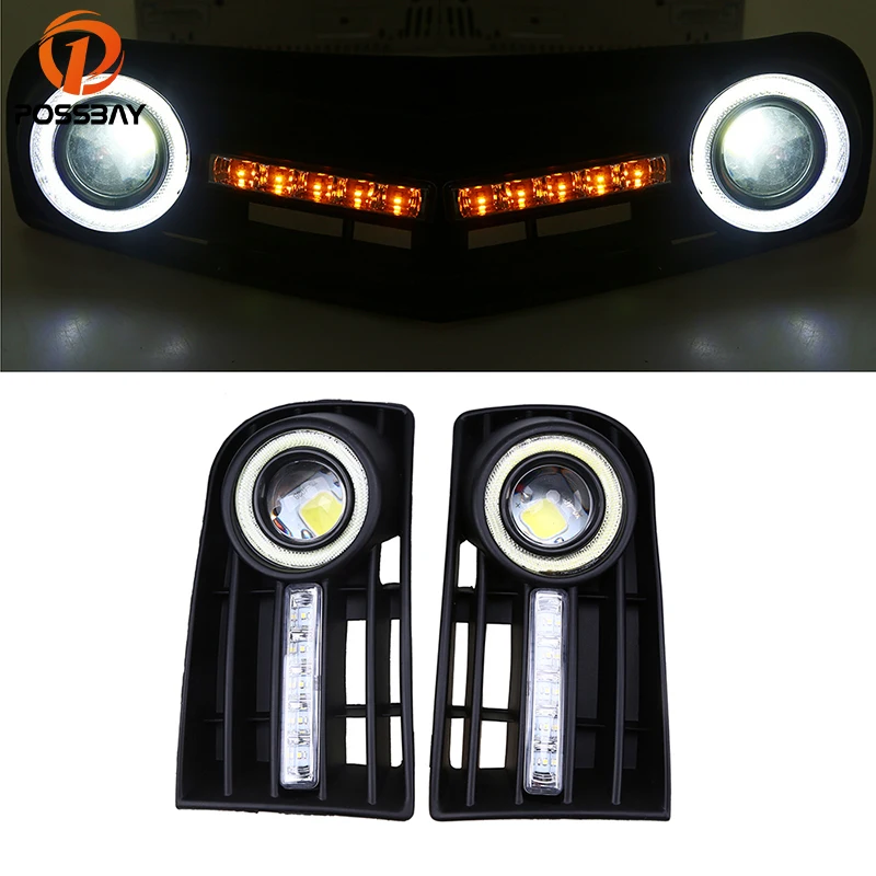 

POSSBAY светодиодный DRL Габаритные огни для VW Golf MK5 2004/2005/2006/2007/2008/2009 Ангел глаз светодиодный фонарь переднего бампера решетки
