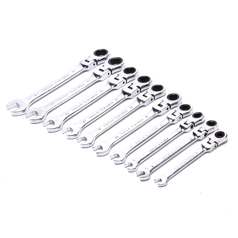 1 шт. матовый зеркальный гибкий гаечный ключ с храповым механизмом 6 мм 15 мм|Ручки