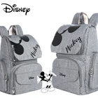 Сумка для подгузников для мам, сумка для ухода за ребенком, дорожный рюкзак, дизайнерская сумка серого и черного цвета, Disney, сумки с изображением Микки