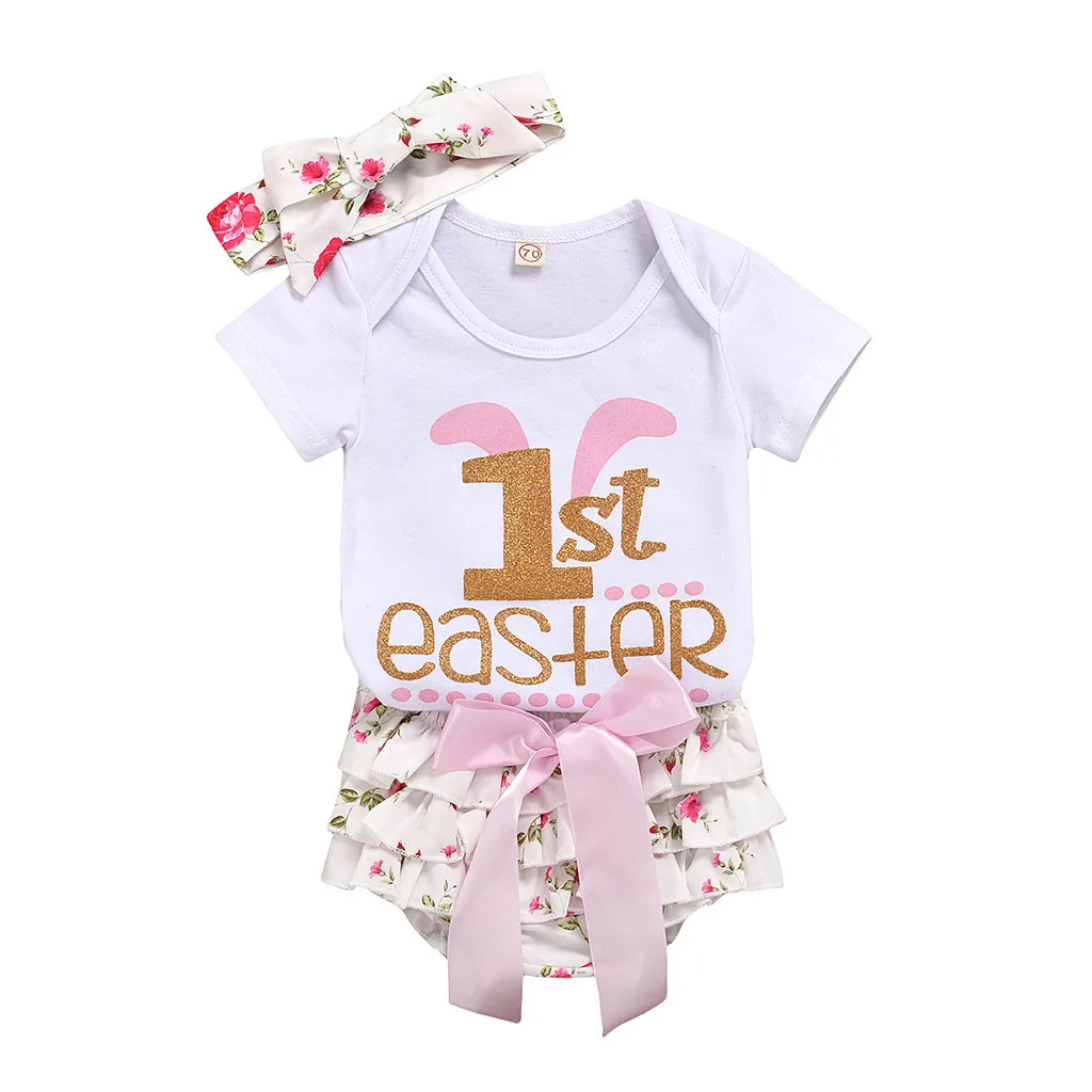 1 я Пасхальная Одежда для новорожденных комбинезон с пасхальными буквами