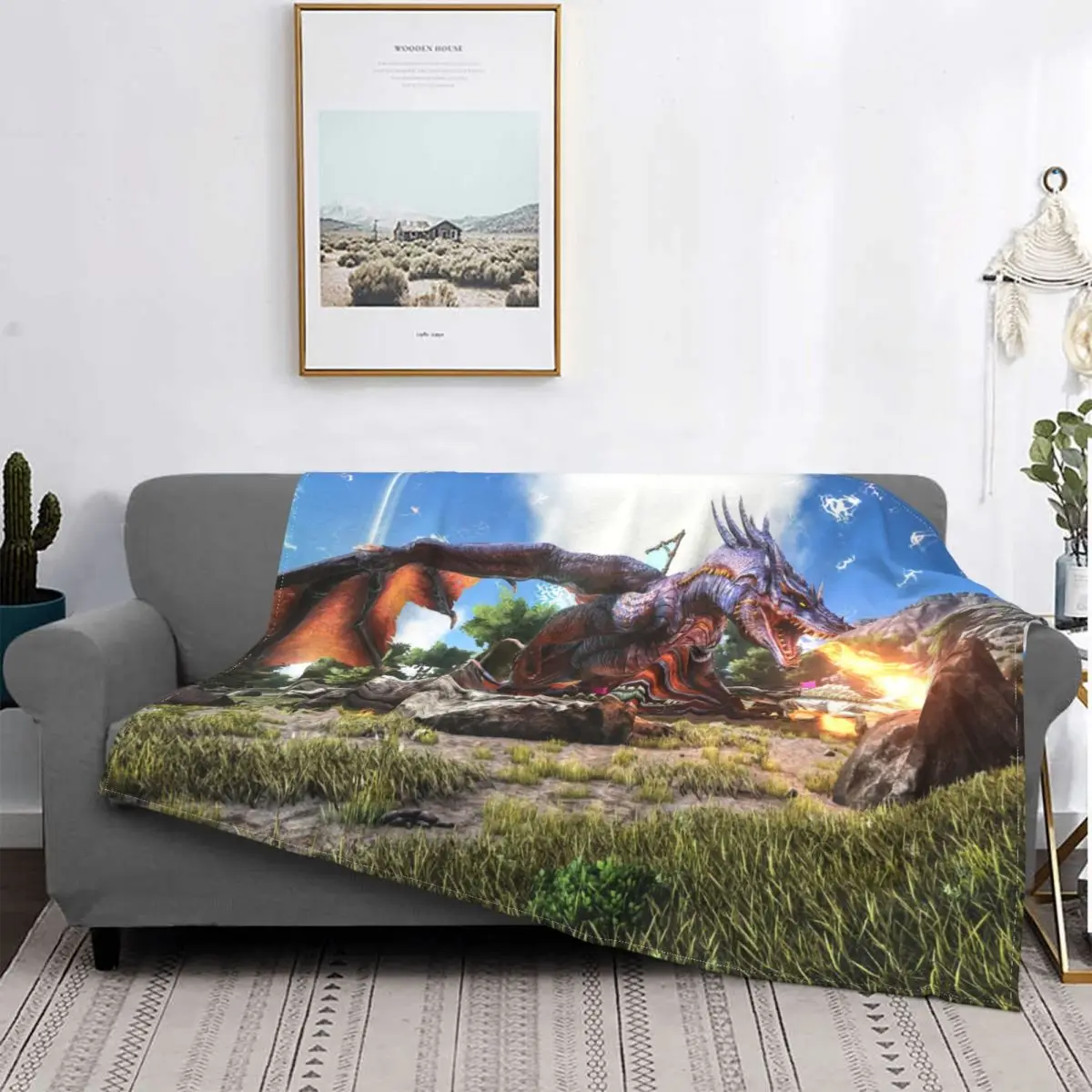 

ARK Survival Evolved Dinosaur ARPG Games, mantas de felpa de Coral, decoración para dormitorio, ropa de cama, colcha para sofá