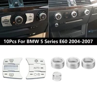interior accessories for bmw 5 series e60 2004 2007 aluminium alloyabs 10pcs car air conditioning sound knob buttons cover trim