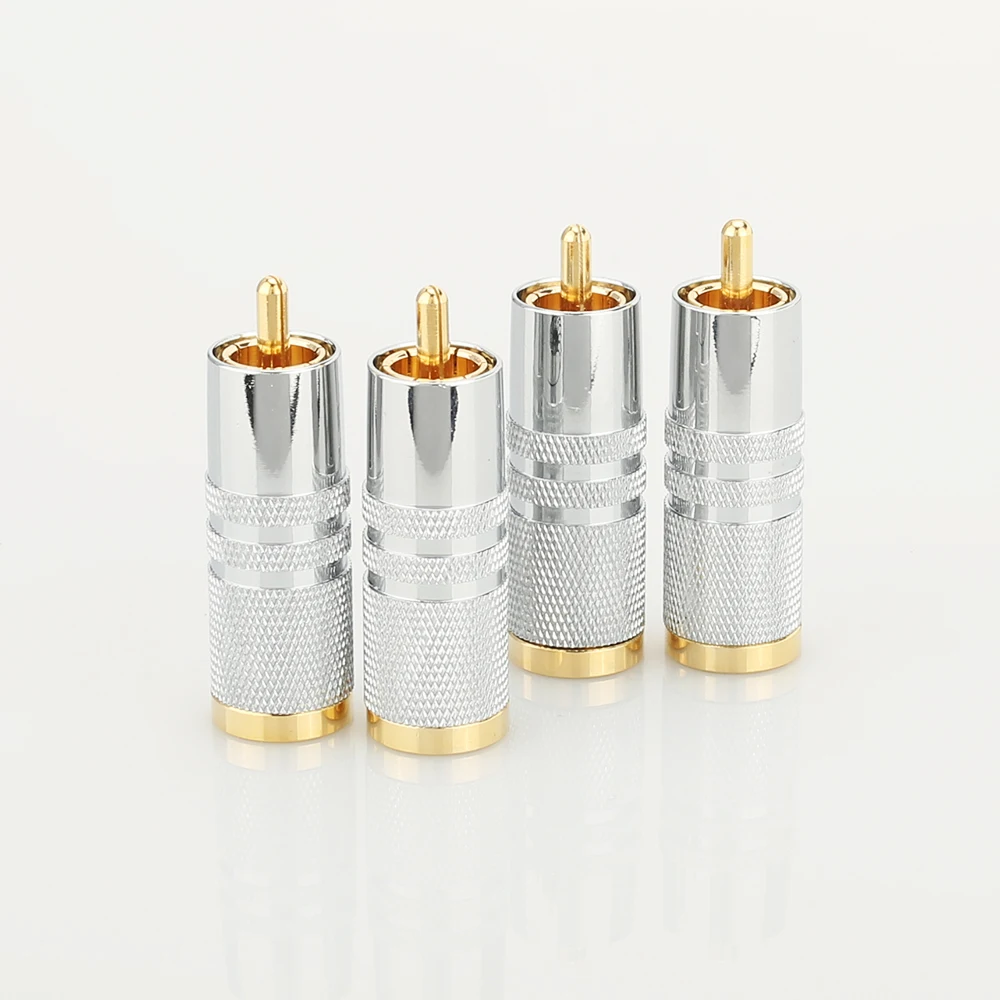 4 шт hi end посеребренный RCA штекер rca вилки для hifi аудио кабеля|for cable|plug msilver plated |