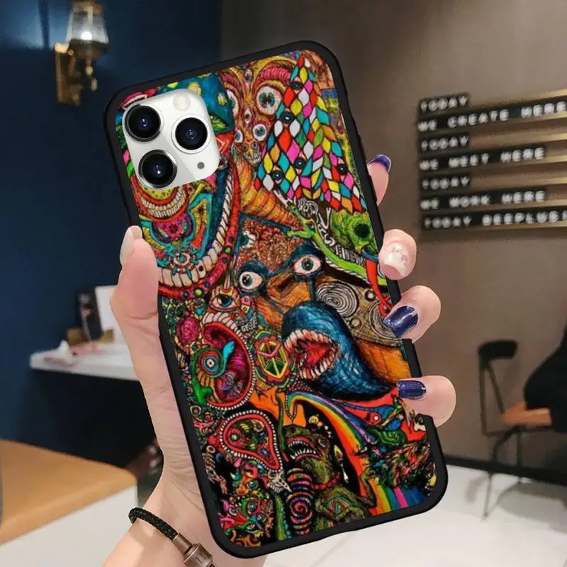 

Psychedelic Trippy Phone Case for iPhone 11 12 pro XS MAX 8 7 6 6S Plus X 5S SE 2020 XR Soft silicone