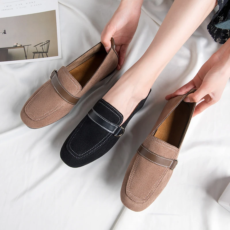 

Women Shoes Autumn Pointed Toe Female Footwear Shallow Mouth Black Flats Soft Fall Moccasin Nurse Dress New Summer Basic Slip-On