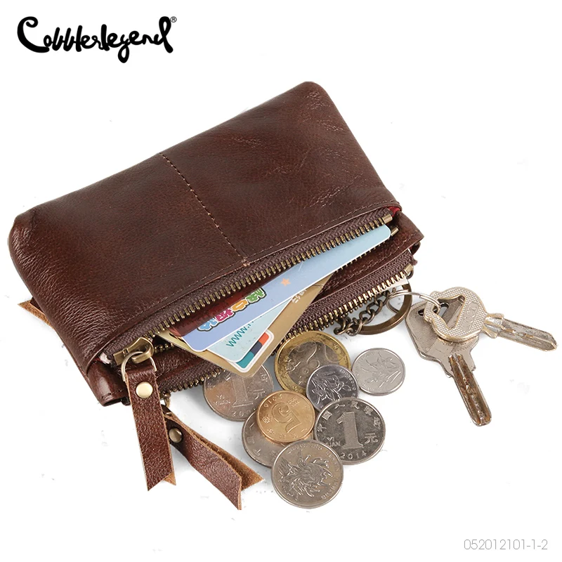 

Cobbler Legend Soft Genuine Leather Wallets Double Zipper Short Purses Large Capacity Cowhide Clutch For Women Coin Purse Unisex