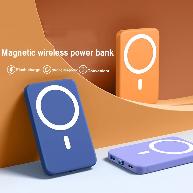 

10000mAh Magnetic Power Bank Portable 15W Charger External Auxiliary Battery For iphone 13 12 11 Pro Max Wireless Battery