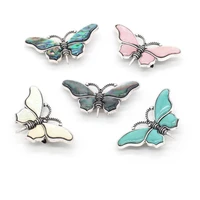 natural colorful shell brooches butterfly pendant pins for women men banquet party dual use brooch pendant necklace jewelry gift