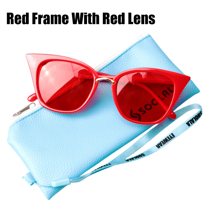 Red With Red Len SOOLALA очки для чтения «кошачий глаз» Большие женские очки для чтения цветные очки для дальнозоркости для зрения 0,5 0,75 1,0 1,25 до 4,0 - Цвет оправы: Red With Red Len
